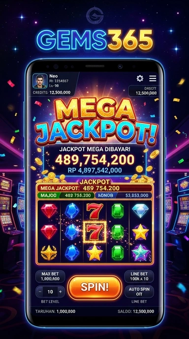 Tampilan utama aplikasi gems365 dengan pilihan aplikasi menarik.